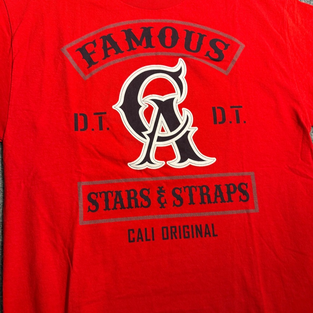 Y2K Famous Stars and Straps Mens Cali Original Graphic T-Shirt Red Large - Picture 4 of 8
